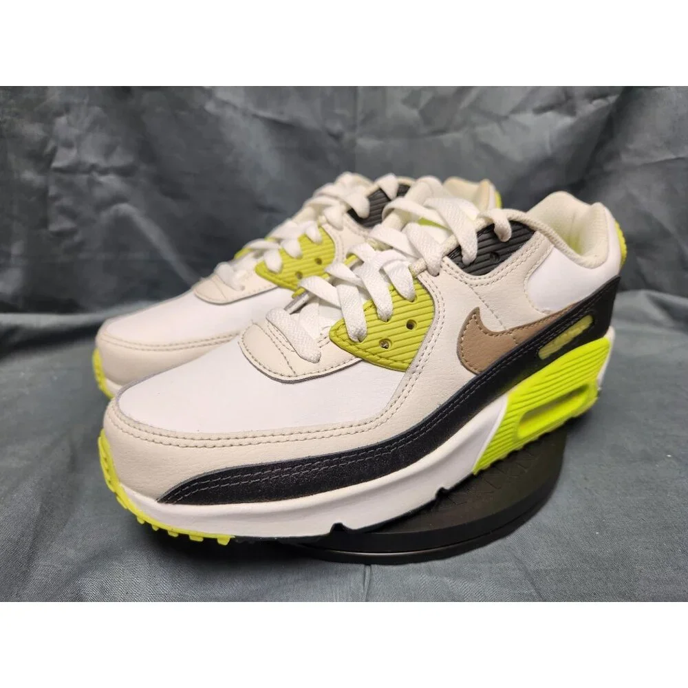 Nike Boys Air Max 90 (GS) Sneakers White Khaki Cyber Size 6 DISPLAY MODEL! - Picture 3 of 12